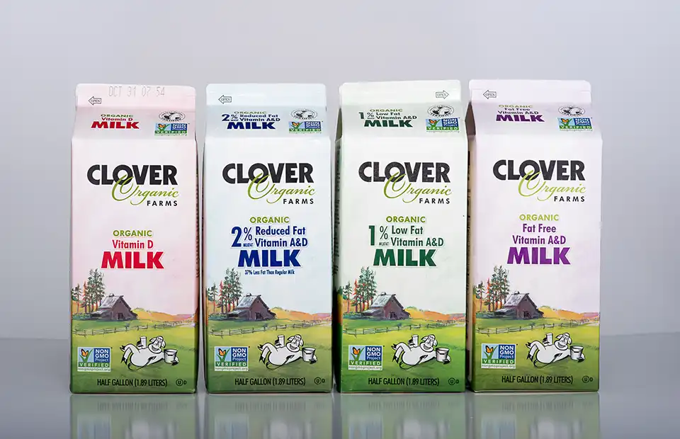 Range of organic milks